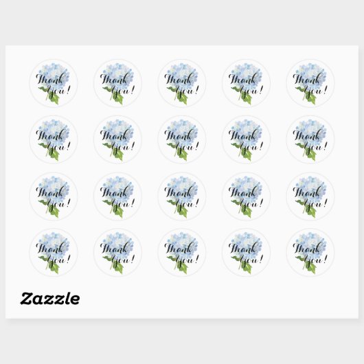 Blue Hydrangea Dank u Stickers (Vel)