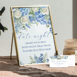 Blue Hydrangea Date Night Jar Ideeën Trouwbord Poster