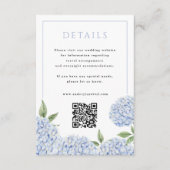 Blue Hydrangea Details met QR Code Small Informatiekaartje (Voorkant)