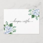 Blue Hydrangea Diaper Raffle Ticket Enclosure Kaar Informatiekaartje (Achterkant)