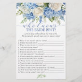 Blue Hydrangea die weet bruid beste douche spel Flyer (Voorkant)