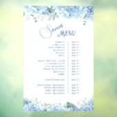 Blue Hydrangea Diensten Menu Raamsticker (Vel 3)