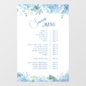Blue Hydrangea Diensten Menu Raamsticker (Vel)
