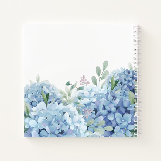 Blue Hydrangea doop gastenboek Notitieboek (Achterkant)