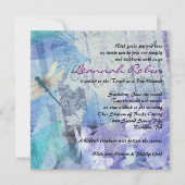 BLUE HYDRANGEA & DRAGONFLY Bat Mitzvah Uitnodiging (Voorkant)