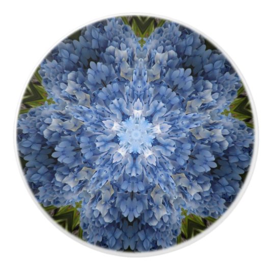 Blue Hydrangea Drawer Knob Keramische Knop (Voorkant)