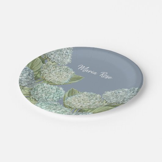 Blue Hydrangea/Dusty Blue Papieren Bordje (Gekanteld)