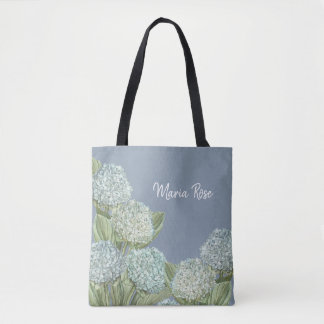 Blue Hydrangea/Dusty Blue Tote Bag