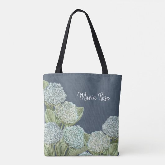 Blue Hydrangea/Dusty Blue Tote Bag (Achterkant)