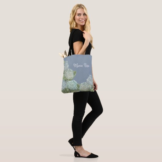 Blue Hydrangea/Dusty Blue Tote Bag (Op model)