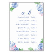 Blue Hydrangea Elegant Alphabetic Seating Charts Kaart (Voorkant)