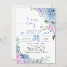 Blue Hydrangea elegant baby shower