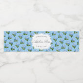 Blue Hydrangea Elegant Vrijgezellenfeest Waterfles Etiket (Enkel label)