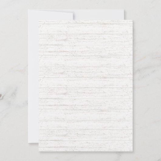 Blue Hydrangea en Greenery Barn Wood Wedding Invi Kaart (Achterkant)