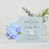Blue Hydrangea en Lace Rustic Vrijgezellenfeest Kaart (Staand voorkant)