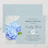 Blue Hydrangea en Lace Rustic Vrijgezellenfeest Kaart (Voorkant / Achterkant)