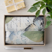  Blue Hydrangea Ephemera Script Decoupage Tissuepapier (Geschenk)