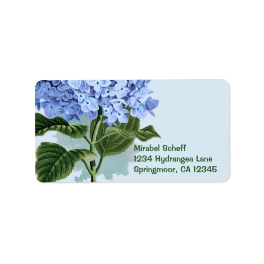 Blue Hydrangea Etiket (Voorkant)