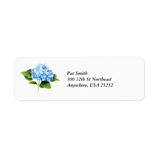Blue Hydrangea Etiket (Voorkant)