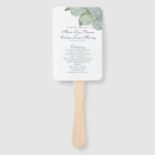 Blue Hydrangea Fan Wedding Programme Handwaaier (Voorkant)