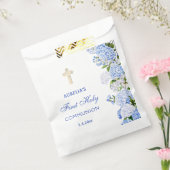 Blue Hydrangea First Communion Bedankzakje (Gezegeld)