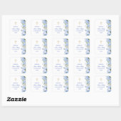 Blue Hydrangea First Communion Vierkante Sticker (Vel)