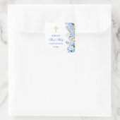 Blue Hydrangea First Communion Vierkante Sticker (Tas)