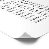 Blue Hydrangea Floral 8 Tafels ZITKAART Poster (Hoek)