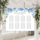 Blue Hydrangea Floral 8 Tafels ZITKAART Poster
