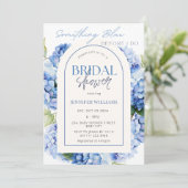 Blue Hydrangea Floral Arch Vrijgezellenfeest Kaart (Staand voorkant)