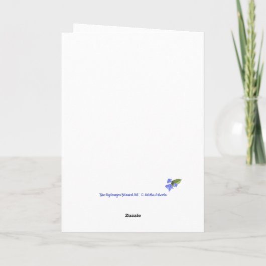 Blue Hydrangea Floral Art Moederdag Kaart (Achterkant)