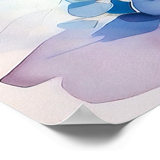Blue Hydrangea Floral Art Poster (Hoek)
