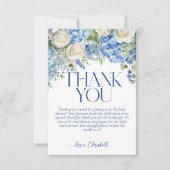 Blue Hydrangea Floral Baby shower Bedankt Card Kaart (Voorkant)