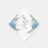 Blue Hydrangea Floral Baby Shower Servet (Hoek)