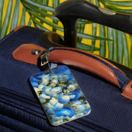 Blue Hydrangea Floral Bagagelabel