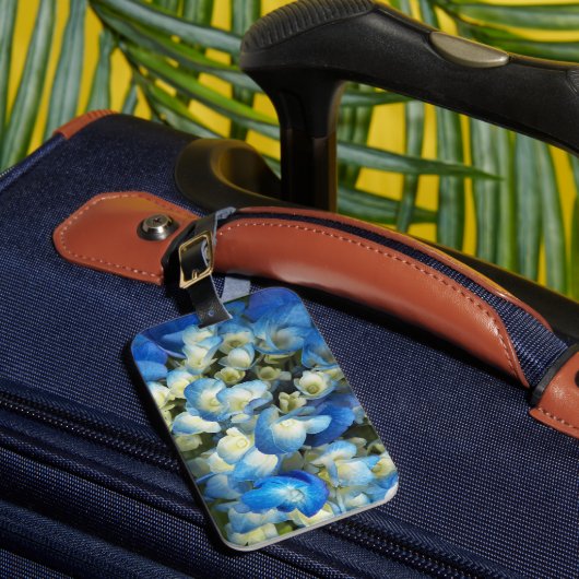  Blue Hydrangea Floral Bagagelabel (Voorkant Insitu 1)