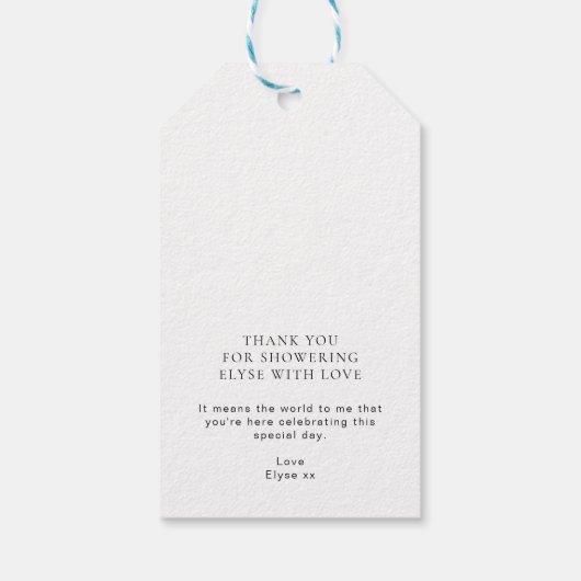 Blue Hydrangea Floral Bedankt Favor Cadeaulabel (Achterkant)