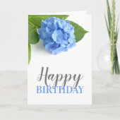 Blue Hydrangea Floral Birthday Card Kaart (Voorkant)