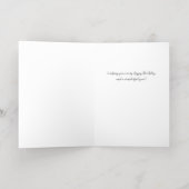 Blue Hydrangea Floral Birthday Gold Folie Wenskaart (Binnenlaag)