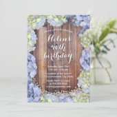 Blue Hydrangea  Floral Birthday Party Kaart (Staand voorkant)