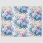 Blue Hydrangea Floral Birthday  Tissuepapier (Voorkant)