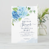 Blue Hydrangea Floral Boho Botanisch Vrijgezellenf Kaart (Staand voorkant)