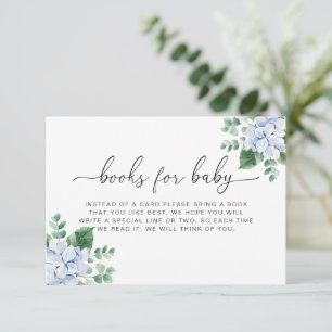 Blue Hydrangea Floral Book Request Insert Kaart