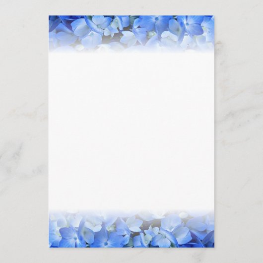 Blue Hydrangea Floral Border Fan Programme Paper Programmakaart (Achterkant)