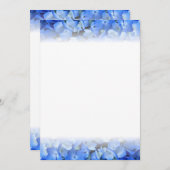 Blue Hydrangea Floral Border Fan Programme Paper Programmakaart (Voorkant / Achterkant)