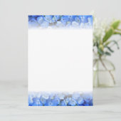 Blue Hydrangea Floral Border Fan Programme Paper Programmakaart (Staand voorkant)