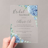 Blue Hydrangea Floral Bridal Shower Acryl Uitnodigingen (Insitu (Draagbaar))