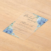 Blue Hydrangea Floral Bridal Shower Acryl Uitnodigingen (Laagn)