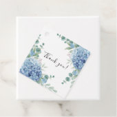 Blue Hydrangea Floral Bridal Shower Bedankjes Labels (In situ)