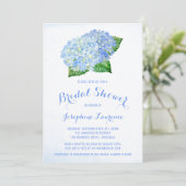 Blue Hydrangea Floral Bridal Shower Invitations Kaart (Staand voorkant)